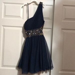 Short blue homecoming/formal dress